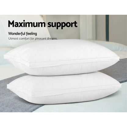 Giselle Bedding Duck Feather Down Pillow Luxury Twin Pack - Stacks Warehouse