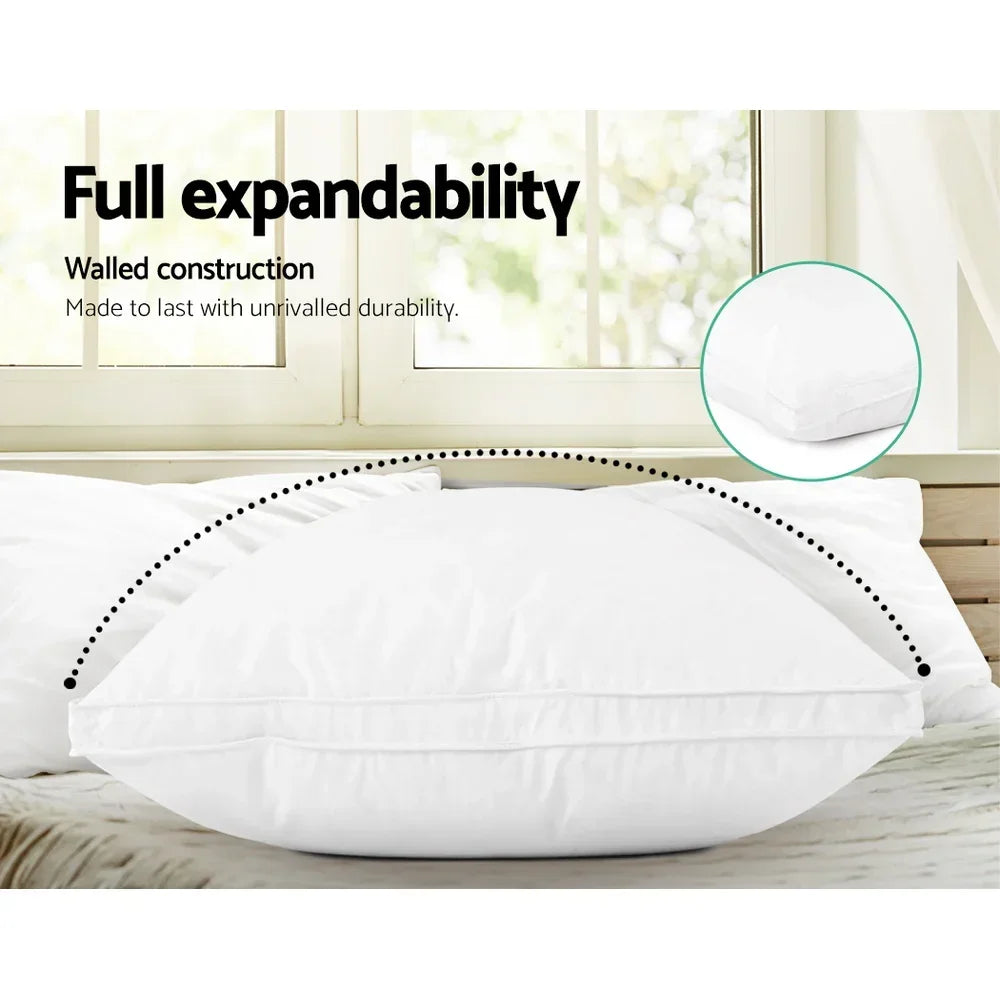 Giselle Bedding Duck Feather Down Pillow Luxury Twin Pack - Stacks Warehouse
