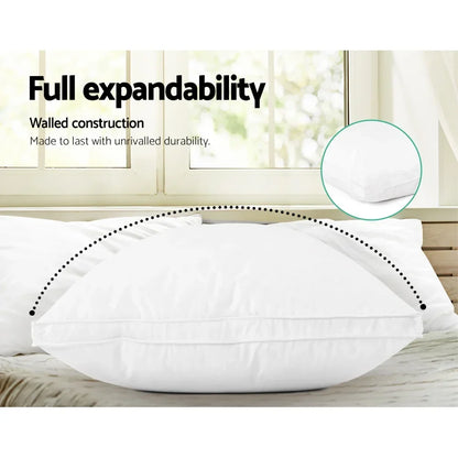 Giselle Bedding Duck Feather Down Pillow Luxury Twin Pack - Stacks Warehouse