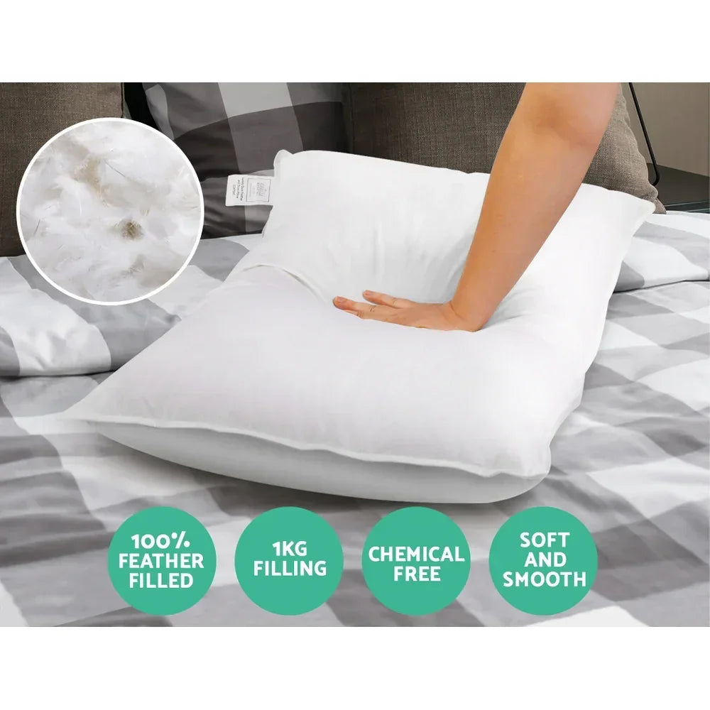 Giselle Bedding Goose Feather Down Pillow Twin Pack - Stacks Warehouse