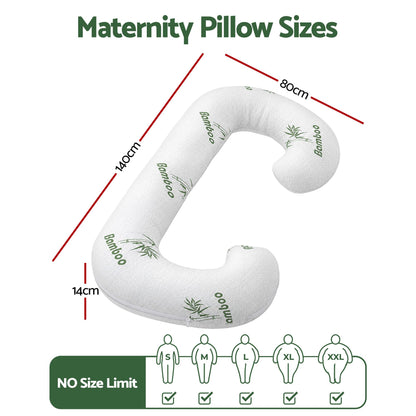Giselle Bedding C-Shaped Pregnancy Pillow with Bamboo Cover