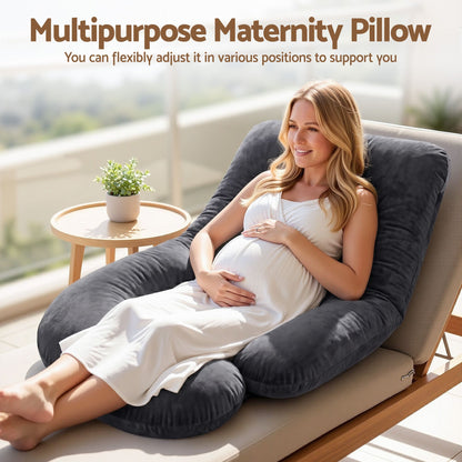 Giselle Bedding G-Shaped Pregnancy Pillow with Removable Cover