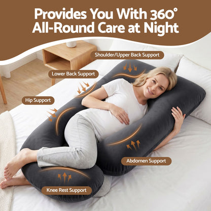 Giselle Bedding G-Shaped Pregnancy Pillow with Removable Cover