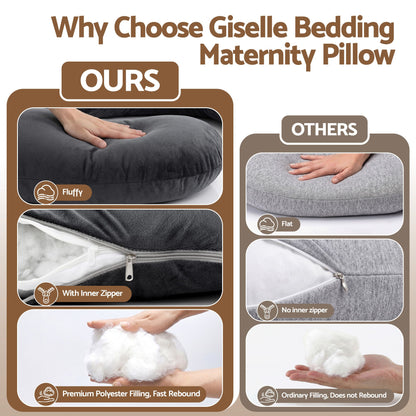 Giselle Bedding G-Shaped Pregnancy Pillow with Removable Cover