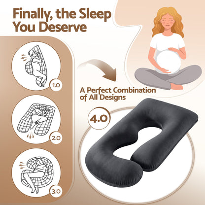 Giselle Bedding G-Shaped Pregnancy Pillow with Removable Cover
