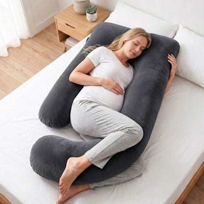 Giselle Bedding G-Shaped Pregnancy Pillow with Removable Cover