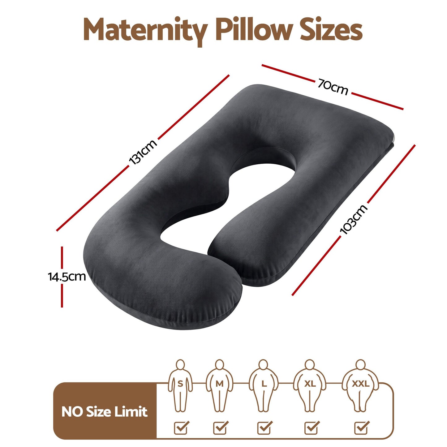 Giselle Bedding G-Shaped Pregnancy Pillow with Removable Cover