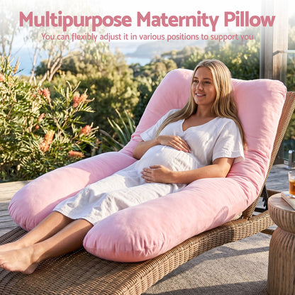 Giselle Bedding U-Shaped Pregnancy Pillow with Cotton Jersey Cover