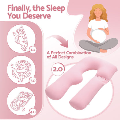 Giselle Bedding U-Shaped Pregnancy Pillow with Cotton Jersey Cover
