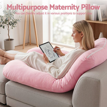Giselle Bedding U-Shaped Pregnancy Pillow with Cotton Jersey Cover