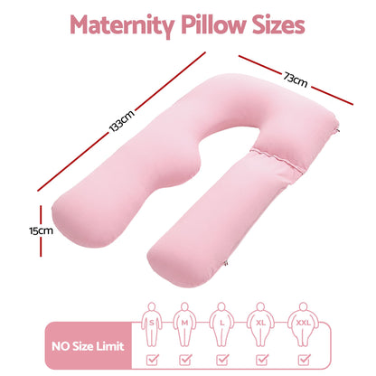 Giselle Bedding U-Shaped Pregnancy Pillow with Cotton Jersey Cover