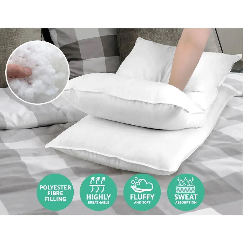 Giselle Bedding 4 Pack Bed Pillow Family Hotel 50X90CM - Stacks Warehouse