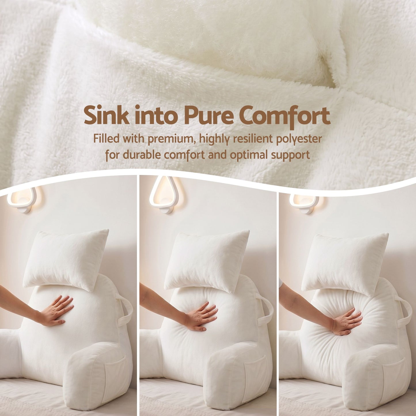 Giselle Bedding Reading Pillow with Neck Roll and Armrests