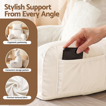 Giselle Bedding Reading Pillow with Neck Roll and Armrests