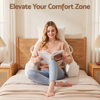 Giselle Bedding Reading Pillow with Neck Roll and Armrests