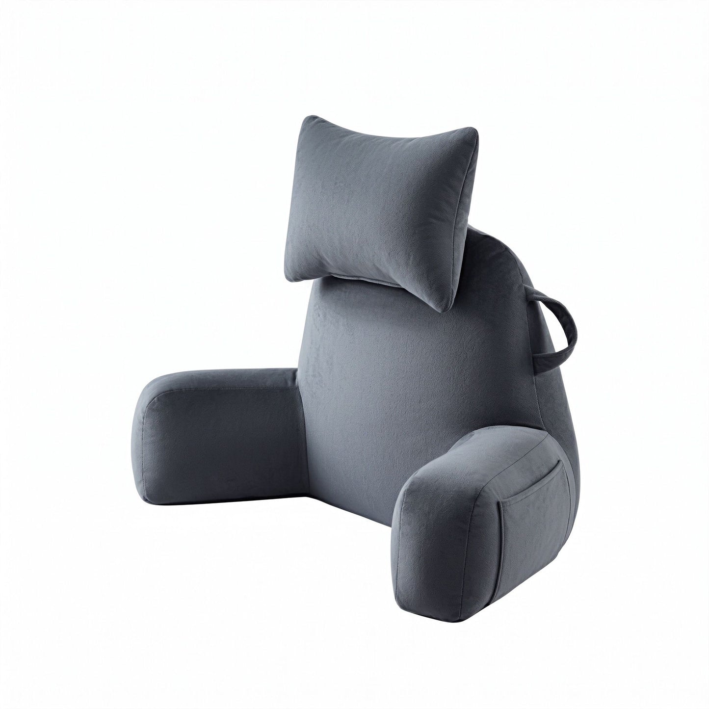 Giselle Bedding Reading Pillow with Neck Roll and Armrests Grey