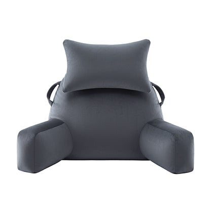 Giselle Bedding Reading Pillow with Neck Roll and Armrests Grey