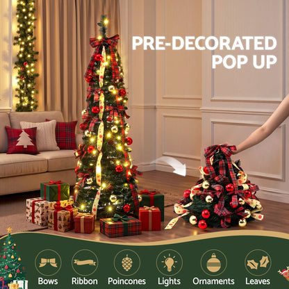 Jingle Jollys 160cm Pop Up Christmas Tree - 80 LED - view 3