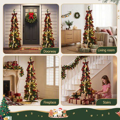 Jingle Jollys 160cm Pop Up Christmas Tree - 80 LED - view 7