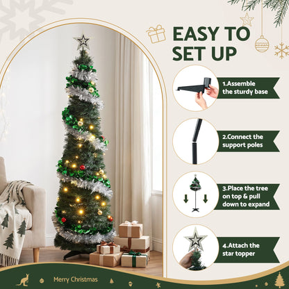 Jingle Jollys 155cm Pop Up Christmas Tree - 50 LED - view 5