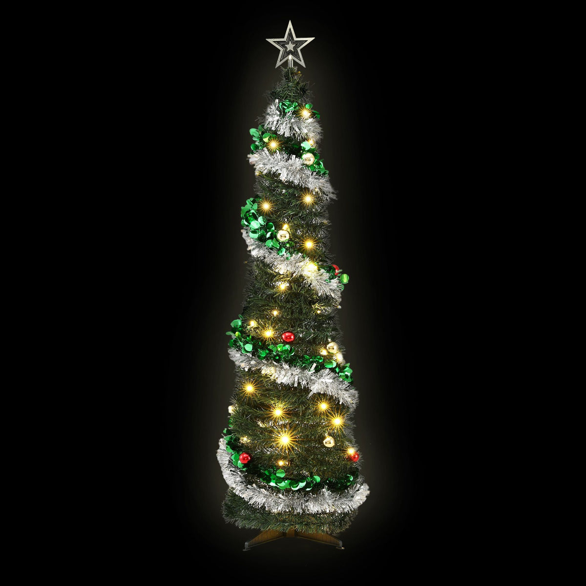 Jingle Jollys 155cm Pop Up Christmas Tree - 50 LED - view 9