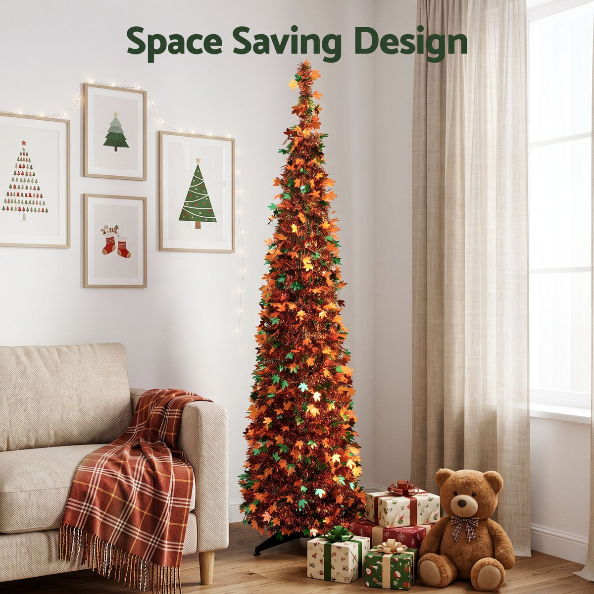 Jingle Jollys 160cm Pop Up Golden Maple Christmas Tree - view 3