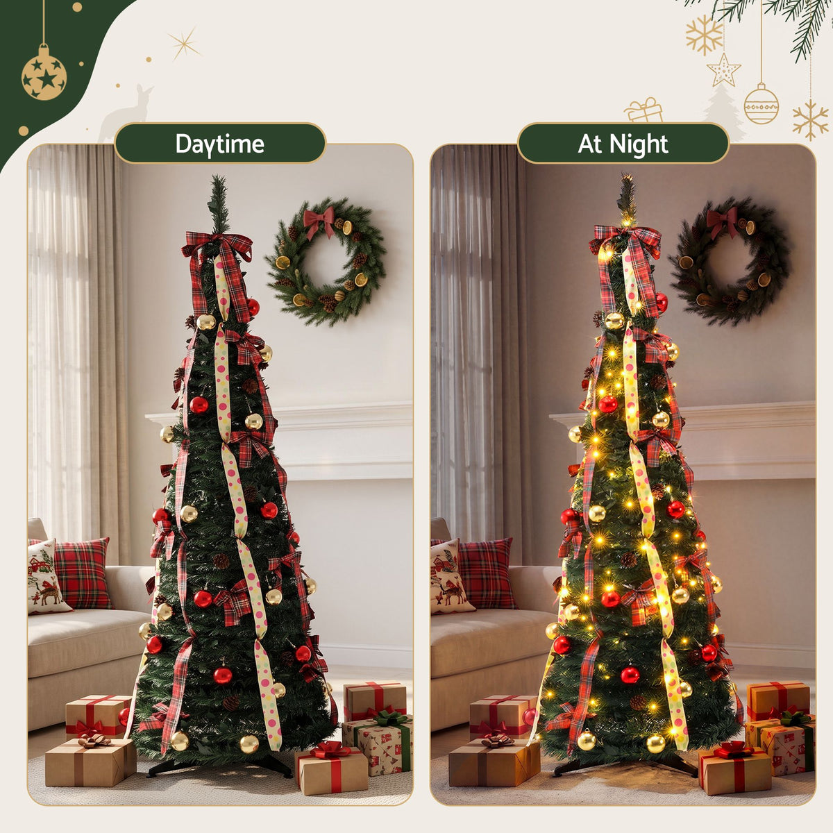 Jingle Jollys 197cm Pop Up Christmas Tree - 150 LED - view 4