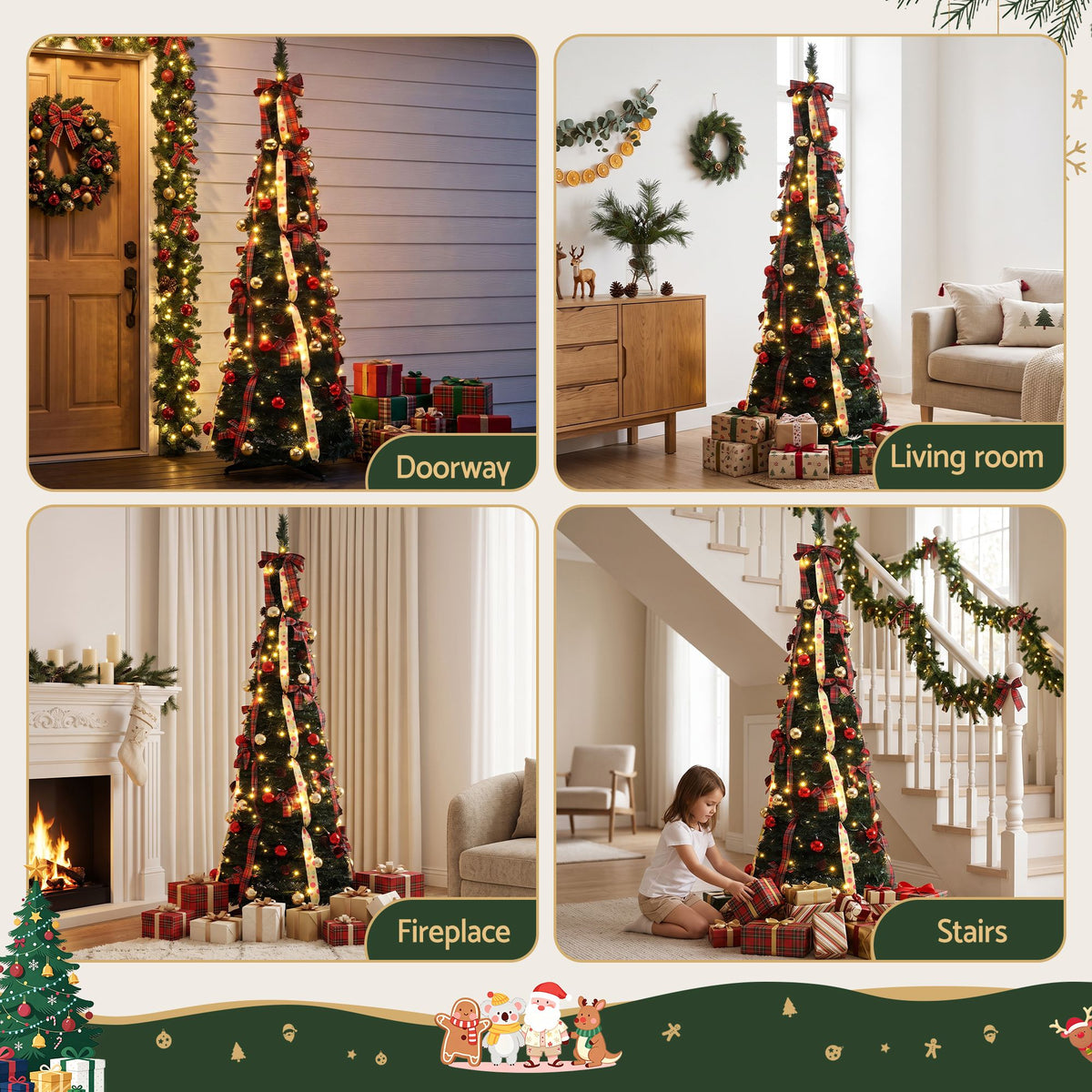 Jingle Jollys 197cm Pop Up Christmas Tree - 150 LED - view 7