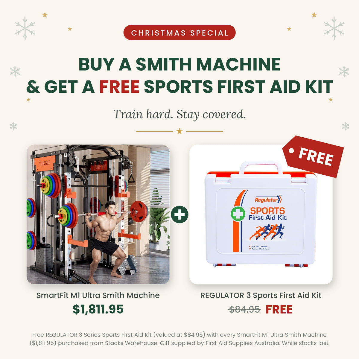 Christmas Special: SmartFit M1 Ultra Smith Machine + FREE REGULATOR 3 Sports First Aid Kit