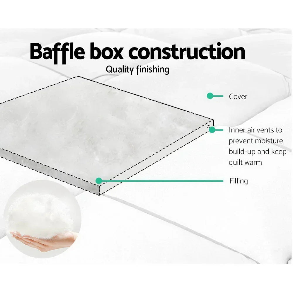 Giselle Bedding 400GSM Microfibre Bamboo Quilt Queen - Luxury Duvet for All Seasons