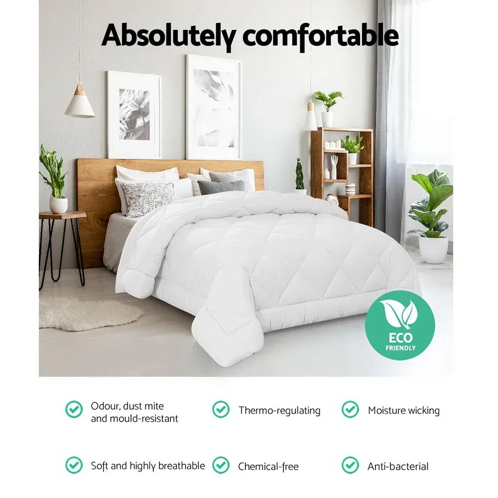 Giselle Bedding 700GSM Microfibre Bamboo Quilt Super King - Luxury Duvet for All Seasons