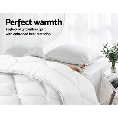 Giselle Bedding 700GSM Microfibre Bamboo Quilt Super King - Luxury Duvet for All Seasons