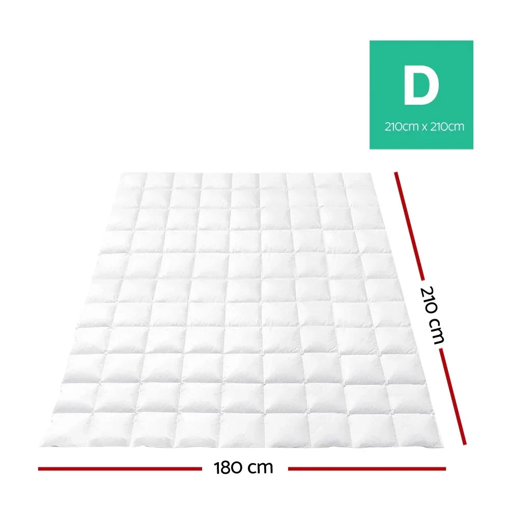 Giselle Bedding 700GSM Goose Down Feather Quilt Double - Luxury Duvet for All Seasons