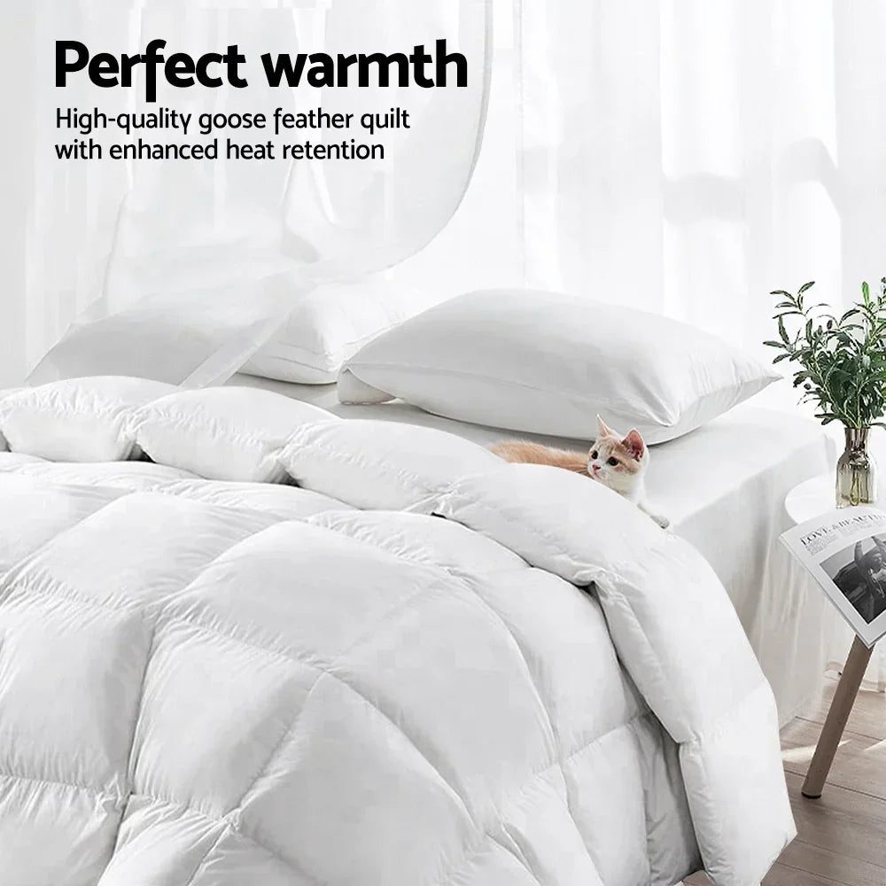 Giselle Bedding 800GSM Goose Down Feather Quilt Queen - Luxury Duvet for All Seasons