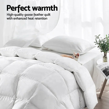 Giselle Bedding 800GSM Goose Down Feather Quilt Queen - Luxury Duvet for All Seasons