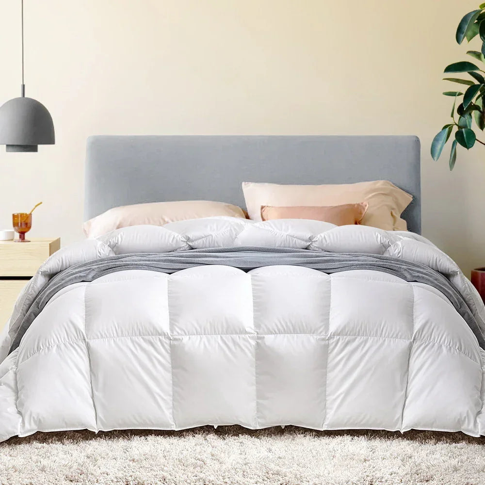 Giselle Bedding 500GSM Goose Down Feather Quilt Super King - Luxury Duvet for All Seasons