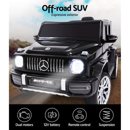 Licensed Mercedes-Benz AMG G63 Kids Electric Ride On Car - Black 12V with Remote