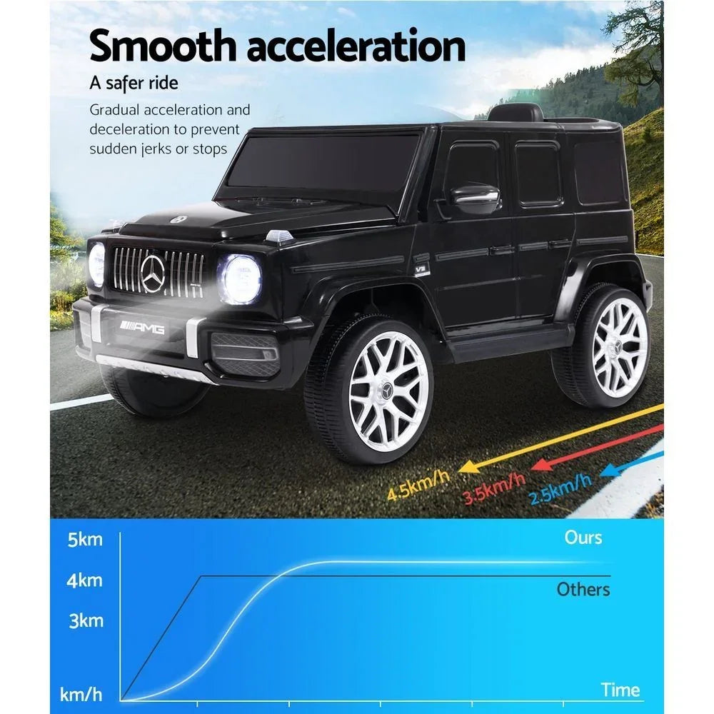 Licensed Mercedes-Benz AMG G63 Kids Electric Ride On Car - Black 12V with Remote