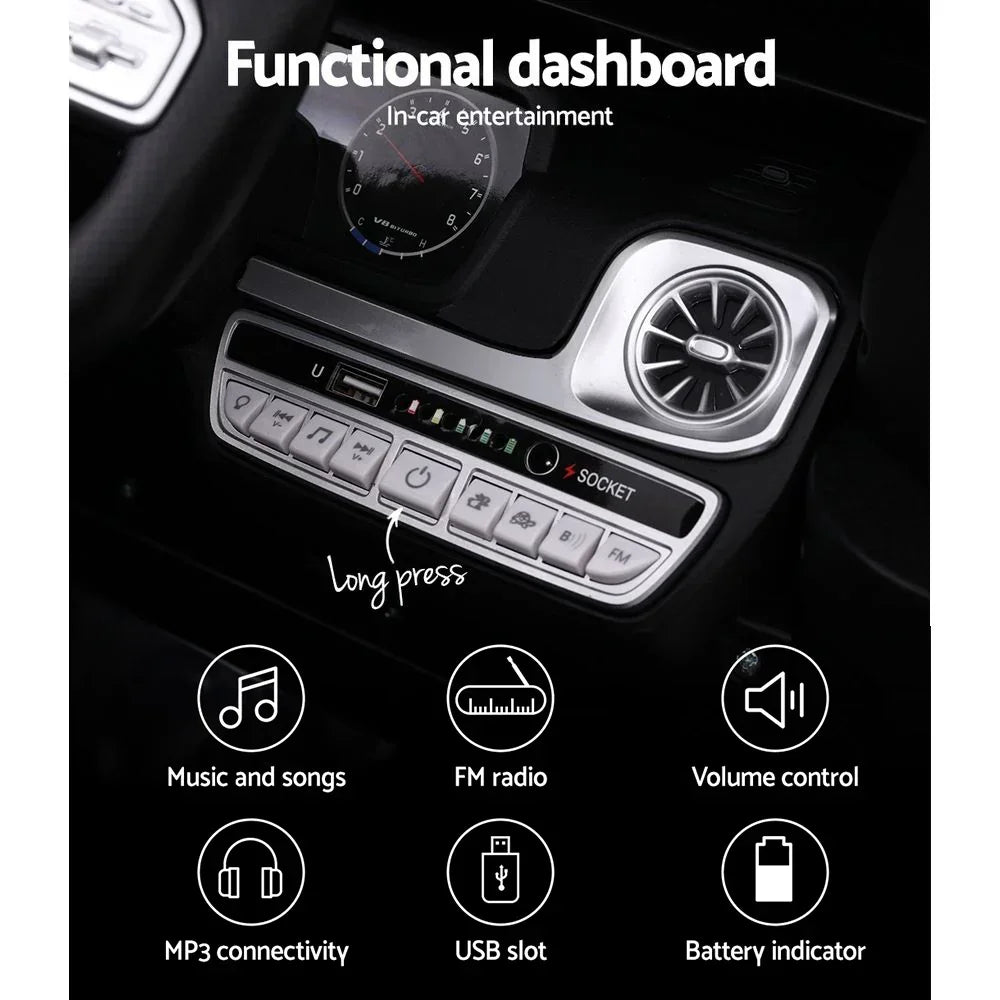 Licensed Mercedes-Benz AMG G63 Kids Electric Ride On Car - Black 12V with Remote