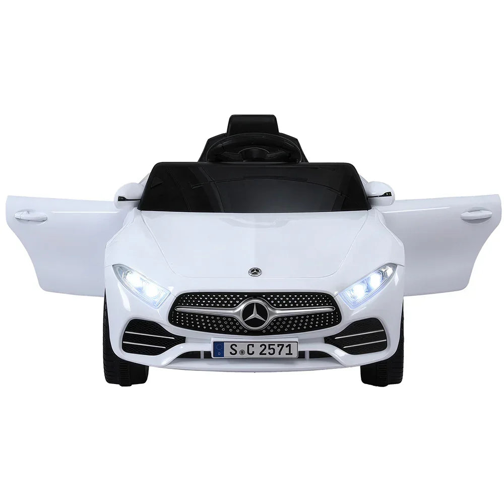 Licensed Kids Electric Ride On Car White - Outdoor Toy with Music & Remote Control