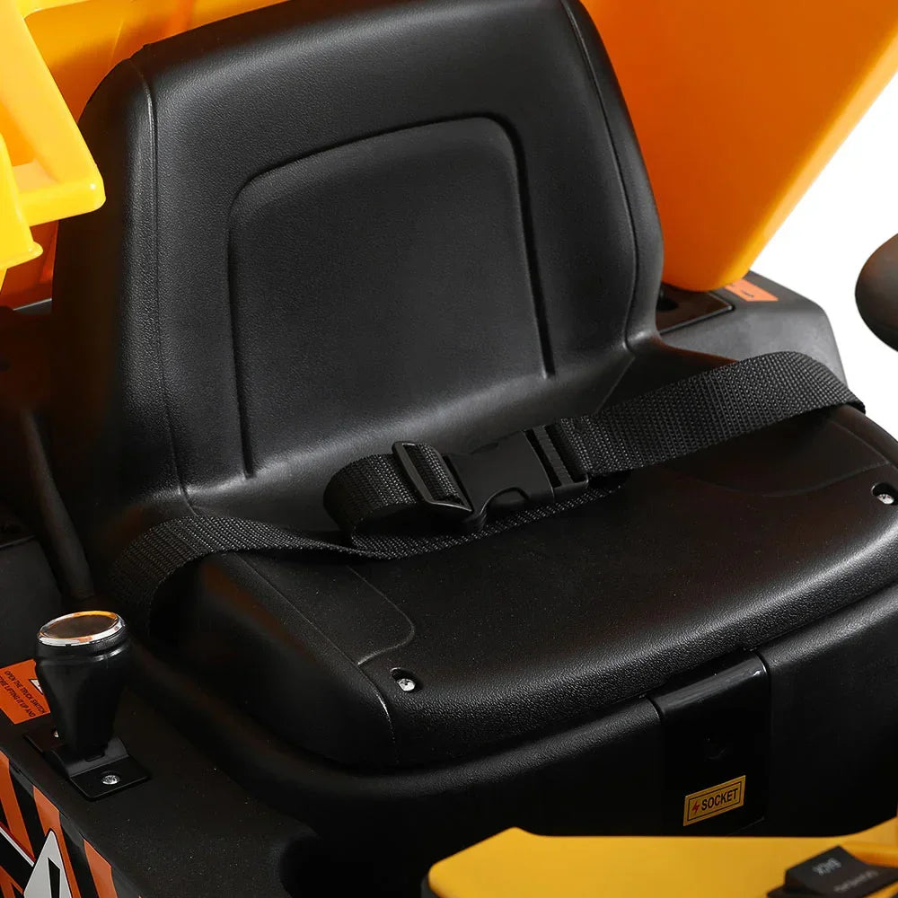 Rigo Kids Electric Ride On Dump Truck Yellow 12V - Construction Loader with Remote