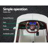 Licensed Bentley EXP12 Kids Electric Ride On Car - White 12V with Remote Control