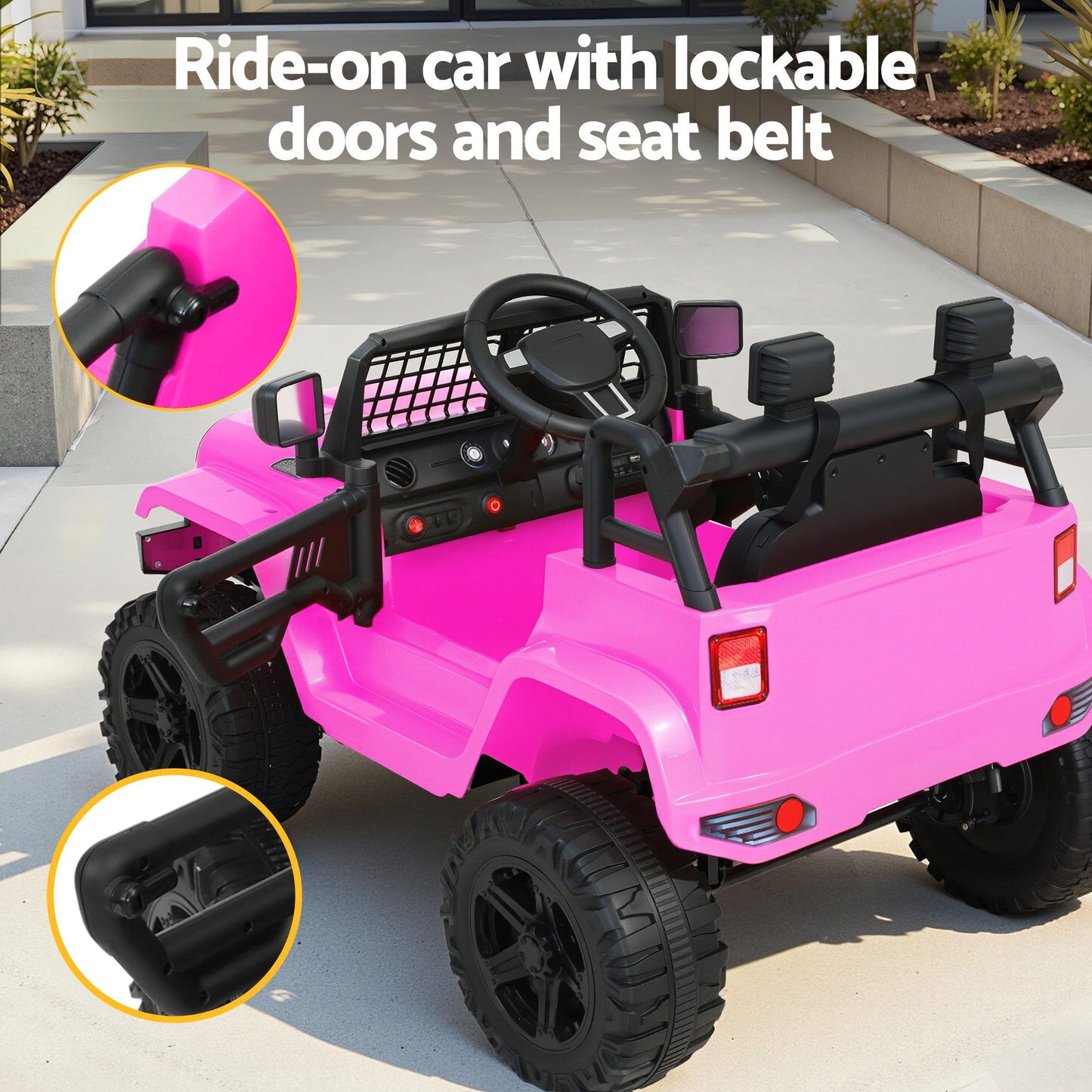 2x Rigo Electric Kids Ride On Car Black Pink