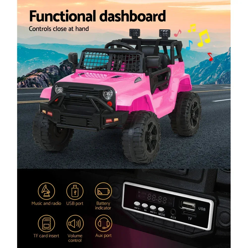 Rigo Kids Electric Ride On Jeep Pink 12V - 4WD SUV with Remote Control