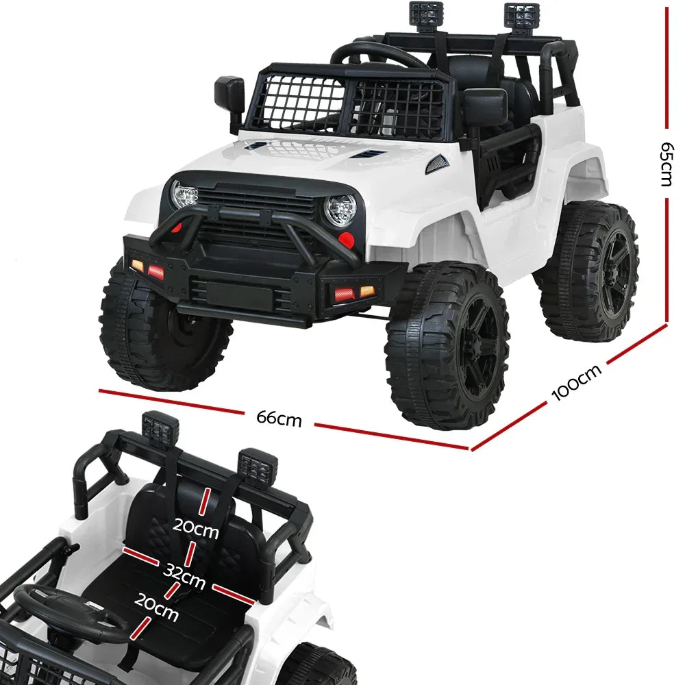 Rigo Kids Electric Ride On Jeep White 12V - 4WD SUV with Remote Control
