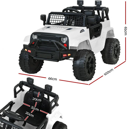 Rigo Kids Electric Ride On Jeep White 12V - 4WD SUV with Remote Control
