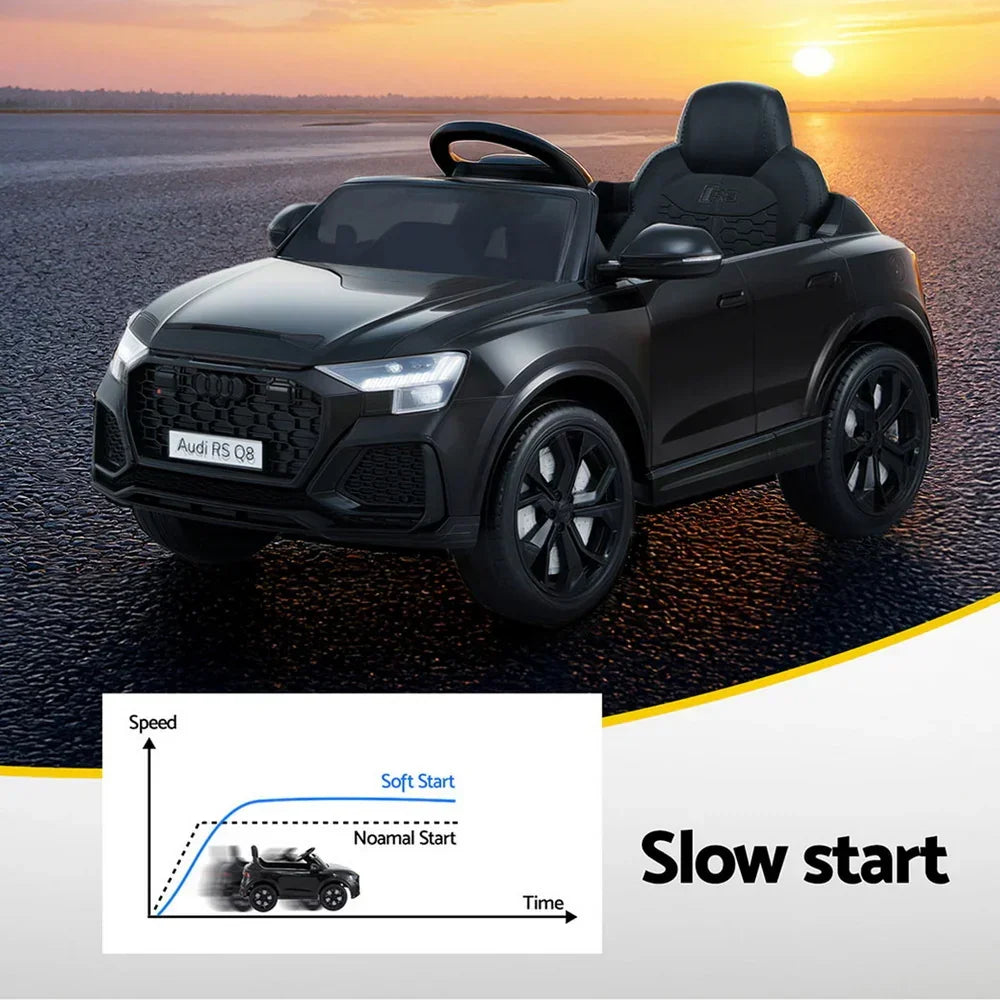 Licensed RSQ8 Kids Electric Ride On Car - Black 12V SUV with Remote Control