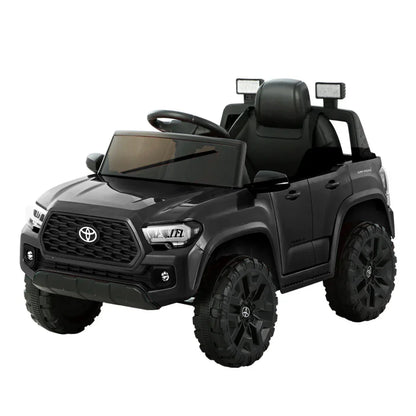 Licensed Toyota Tacoma Kids Electric Ride On Car - Black 12V Off-Road Truck with Remote