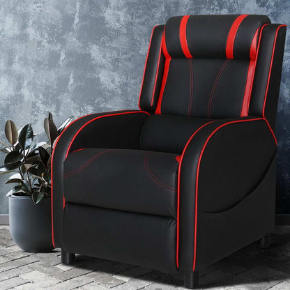 Artiss Serik Gaming Recliner Chair PU Leather Black 150kg