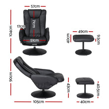 Artiss Recliner Chair with Massage & Heat | Set of 2 | PU Leather | Black